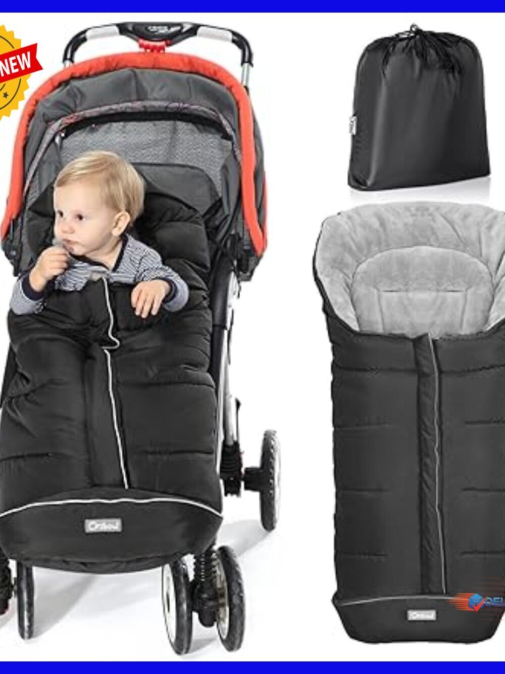 Large Waterproof Toddler Stroller Sleeping Bag with Zipper Access